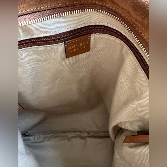 Jimmy Choo Soft Hobo Suede Handbag Wood - Picture 5 of 16